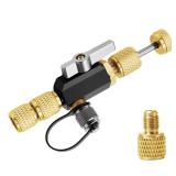 HVAC Valve Core Removal Tool,Valve Core Remover Installer Tool,1/4"& 5/16" Dual Valve Mega Flow Vacuum-Rated Valve Core Removal Tool,20 Microns Vacuum,Essential HVAC Tools for R32 R410A R22 R12 R407 -
