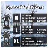Lechin Crampons - Ice Cleats - Anti Slip Winter Ice Grippers Traction Cleats - 11 Stainless Steel Spikes (M) - Retail: $12