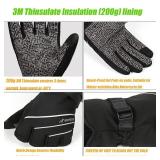 MOREOK Waterproof & Windproof -30°F Winter Gloves for Men/Women, 3M Thinsulate Thermal Gloves Touch Screen Warm Gloves for Skiing,Cycling,Motorcycle,Running-Black-M - Retail: $27