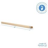 Split Wood Dowel Rods 12 Inch x 1/2 Inch Short Wooden Dowels, Pack of 50 Unfinished Fluted Molding Trim for DIY & Dowel Feature Wall, by Woodpeckers - Retail: $18