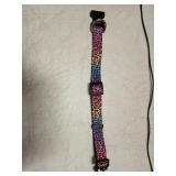 TMOODEL Reflective Dog Collar for Medium Dogs, Cute Leopard Style Adjustable Heavy-Duty Nylon Puppy Collar for Boy and Girl Female, Soft Pet Accessories with Quick Release Buckle, Neon - Retail: $9