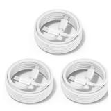chcela 60W USB C to USB C Cable [3Pack] iPhone 17 16 15 Fast Charging Cable,6ft Long USB-C to USBC Power Cord for iPhone 17 Air/16/15 Pro Plus Pro Max,MacBook Pro Air/iPad Pro 12.9/11,AirPods 4(White)