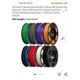Elite PLA Plus 1.75mm Multi-Color Filament Bundle 8-Pack - Retail: $89