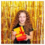 Gold Backdrop Birthday Decorations Foil Curtain Backdrop Gold Streamers Dance Party Decorations Photo Booth Props for Bachelorette Decorations Christmas Halloween New Years Eve Party Supplies - Retail