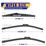 Replacement for 2017-2022 2023 2024 2025 Mazda CX-5 2017-2022 2023 Mazda CX-9, Windshield Wiper Blades Original Equipment Replacement - 24"/18"/14" (Set of 3) - Retail: $24