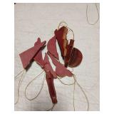 Dark Red Paper Christmas Party Decorations, 3D Honeycomb Paper Hanging Ornaments with Glitter, Vintage Finial Honeycomb Lantern Burgundy Ornaments for Christmas Trees Winter Wonderland Party - Retail: