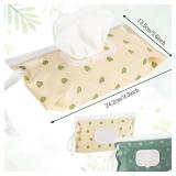 FEBSNOW 2 Pack Baby Wipes Dispenser, Portable Refillable Wipe Holder Baby Wipes Container Travel Wipes Case Reusable Boho Wet Wipes Pouch - Retail: $5