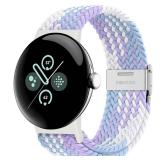 Eiavike Stretchy Braided Bands Compatible with Google Pixel Watch 4, 3, 2, 1 41mm/45mm, Adjustable Elastic Nylon Woven Breathable Sport Loop Straps for Pixel Watch 41 45 MM Wristbands Women Men - Reta