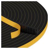 Ninsula 33Ft Door Weather Stripping, (1/2in x 1/4in), Strong Adhesive, Sound Proof, Door Insulation, Weatherproof Foam Tape for Doors, Weatherstripping for Doors Frames, Windows - Retail: $7
