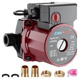 ZeroPone Recirculating Pump, 93W Water Circulator Circulating Pump NPT 3/4" w/NPT 1/2" Adapter, 15-6C 3-speed Control Recirculation for Electric Water Heater System - Retail: $48