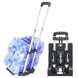 Folding Hand Truck Aluminum Trolley,Small Dolly, Foldable Hand Cart Collapsible 2 Wheel Luggage Trolley Dolly Expandable Large Chassis Foldable into Backpack - Retail: $24