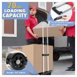 Folding Hand Truck Aluminum Trolley,Small Dolly, Foldable Hand Cart Collapsible 2 Wheel Luggage Trolley Dolly Expandable Large Chassis Foldable into Backpack - Retail: $24