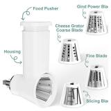 Slicer Shredder Attachment for KitchenAid Stand Mixer, Cheese Grater Attachment for Kitchenaid, Salad Maker, Grinding Powder, Dishwasher Safe with 4 Blades, White - Retail: $30