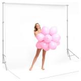CPLIRIS 10x20ft White Backdrop for Photography, Dual-Size Dual-Pocket Design Photo Booth Background for Portrait Photoshoot, Party and Video with Both Options of 10 feet and 20 feet in Width - Retail: