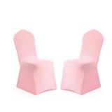 Yahpetes Chair Cover 2 Pcs Pink Polyester Spandex Banquet Chair Covers Slipcover Flat Front Stretch Spandex Chair Covers for Wedding Banquet Dining Party Decorations (Pink) - Retail: $14