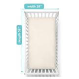 American Baby Company 2 Pack 100% Natural Cotton Fitted Crib Sheets 52" x 28" - Soft, Breathable, Hypoallergenic & Gentle Toddler Bed Sheets, Cream, Neutral for Boys & Girls - Retail: $11