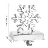 Adecortalk Snowflake Christmas Stocking Holder 3D Silver Mantel Stocking Hanger Metal Hook Non - Slip for Fireplace Mantle Xmas Holiday Party Decorations