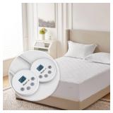 Wapaneus Heated Mattress Pad Queen Size 10 Heat Settings & Dual Control with 1-12 Hours Timer Auto Off,Deep Pocket Fits up to 18",Microfiber Bed Warmer,ETL Listed Machine Washable,60"x80" - Retail: $6