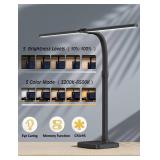 AKRRYR LED Desk Lamp for Home Office, Double Head 24W with Base, Architect Light 5 Lighting Brightness Flexible Gooseneck Table Reading Study, Black - Retail: $35