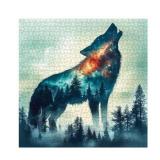Fantasy Wolf Forest Puzzles for Adults 1000 Pieces, Mystery Wildlife Nature Jigsaw Puzzles, Animal Landscape Art Puzzles - Retail: $17