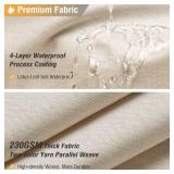 BTTN Fabric Shower Curtain, Linen Textured Heavy Duty Polyester Cloth Shower Curtain Set with 12 Plastic Hooks, Hotel Luxury Waterproof Decorative Shower Curtains for Bathroom - 72"x72" - Beige/Cream 