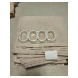 BTTN Fabric Shower Curtain, Linen Textured Heavy Duty Polyester Cloth Shower Curtain Set with 12 Plastic Hooks, Hotel Luxury Waterproof Decorative Shower Curtains for Bathroom - 72"x72" - Beige/Cream 