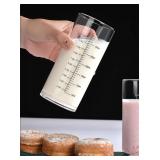 Graduated Glass Cup With High And Low Temperature Resistance,Measuring Cup,Breakfast Milk Drinking Cup
