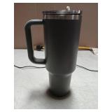 SILICANICE 40 Oz Insulated Tumbler with Detachable Flip Straw Lid, Vacuum insulated Stainless Steel | BPA-Free, Handle & Cupholder Compatible - 24H Cold, Travel/Gym/Office,Gray