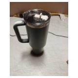 SILICANICE 40 Oz Insulated Tumbler with Detachable Flip Straw Lid, Vacuum insulated Stainless Steel | BPA-Free, Handle & Cupholder Compatible - 24H Cold, Travel/Gym/Office,Gray