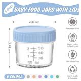 DRKIO 6 Pack Glass Baby Food Storage Containers - 4 Oz Baby Food Jars with Lids Baby Food Maker Microwave Dishwasher Freezer Safe 100% Leak Proof BPA Free Reusable - Retail: $10