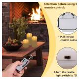 VIEWELLD Flickering Flameless Candles with Remote and Timer, Realistic LED Candles, Battery Operated Candles for Christmas Home Wedding Birthday Decoration, Real Wax Set of 3(Ivory White) - Retail: $2