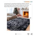 Grey Shag Area Rug fluffy light gray 5.5 x 6.5 - Retail: $45
