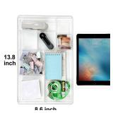 ZEXALOR 8-Section Clear Drawer Organizer, Large Acrylic Drawer Divider Tray for Desk,Bathroom,Office Makeup,Junk, Plastic Drawers Organizer 13.7" x 8.7" x 2" (8-Section) - Retail: $15