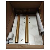 Masupu Sofa Arm Tray Table - 360° Swivel Height Adjustable End Table, Small Snack Side Table for Couch, C Shaped Table for Bed, Chair or TV Tray Table(Marble White and Gold) - Retail: $38