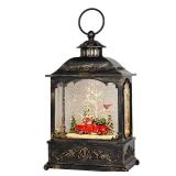 GenSwin Christmas Car Snow Globe Lantern Battery Operated Water Swirling Glitter with 6H Timer, Musical LED Lighted Scene for Christmas Home Decoration Gift - Retail: $28