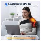 Shoulder Heating Pad with Massager, Shoulders Massager with Heat, Portable Shoulder Brace with Magnetic Detachable Remote Control, 5 Heat & 5 Vibration Modes, Adjustable Size for Men and Women - Retai