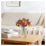 Mkono Peonies Artificial Flowers, Small Silk Flowers for Home Decor Indoor Fake Bouquet Faux Floral Arrangements Dining Table Centerpieces for Kitchen Party Decor - Retail: $10