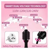 Dual Voltage Hair Dryer Brush with Negative Ion Anti-frizz Styler - Hot Air Volumizer for 110V-120V/220V-240V European and Travel Use - Retail: $50
