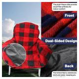 Blanket for Chair Waterproof and Reversible - Cozy Sherpa Camping Chair Cover, Fits Outdoor Patio, Lawn, Bonfire, Pool & Office Chairs, All-Season Use for Bonfire or Rainy Day(Includes Carry Bag) - Re