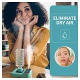 HOMDIS Portable Humidifiers for Travel, Small Mini Humidifier with Auto Shut-Off, Nightlight and Storage Bag for Hotel, Bedroom or Office, Plant Humidifier Indoor, Green - Retail: $20