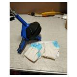 Drain Auger, Clog Remover with Drill Adapter, 25 Feet Flexible Plumbing Snake Use Manually or Powered for Kitchen, Bathroom and Shower Sink, Comes with Gloves (blue) - Retail: $32