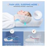 Osteo Cervical Pillow for Neck Pain Relief, Hollow Design Odorless Memory Foam Pillows with Cooling Case, Adjustable Orthopedic Bed Pillow for Sleeping, Support for Side Back Sleepers - Retail: $40