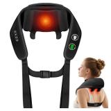 Shiatsu Neck and Back Massager, Shoulder Massager for Pain Relief Deep Tissue, Cordless 4D Deep Tissue Kneading Massage Pillow with Heat for Neck, Back, Legs, Massager Gifts for Men Women - Retail: $4
