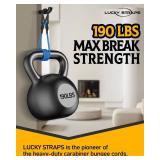 Inch Heavy Duty Carabiner Bungee Cord Outdoor with 190 Lbs Max Break Strength, Bungee Straps with Upgraded Carabiner Hooks for Luggage Rack, Cargo, Hand Carts, Bike, Camping, etc (Blue) 8 pcs  - Retai