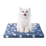 Dog Bed Mat for Crate, Soft Kennel Pad, Durable Comfort Mat for Dogs and Cats, Home and Crate Use (NavyBlue&Star, 18"*14"*1.5") - Retail: $10