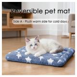 Dog Bed Mat for Crate, Soft Kennel Pad, Durable Comfort Mat for Dogs and Cats, Home and Crate Use (NavyBlue&Star, 18"*14"*1.5") - Retail: $10