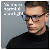 Gaoye Black Blue Light Glasses for Computer & Gaming - Anti UV Ray Lenses, Scratch-Resistant & Comfort Fit - Retail: $6