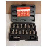 15 Pieces Screw Extractor Set, Easy Out Bolt Extractor Kit, 3/8" Inch Drive Hex Head Multi-Spline Bolt Remover Kit Tool for Removing Stripped, Broken Rusted Bolts Screws - Retail: $26