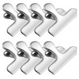 FINDMAG Chip Clip, 8 Pack Stainless Steel Bag Clips, Cute and Heavy Duty Snack Clips for Chip Bags, Food Packages, Fridge, Kitchen Storage and Food Organization - Retail: $8