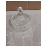 COSHINE Extra Large Body Powder Puff Dish, Powder Puff Crystal Container, Body Puff Jar, Puff not Including